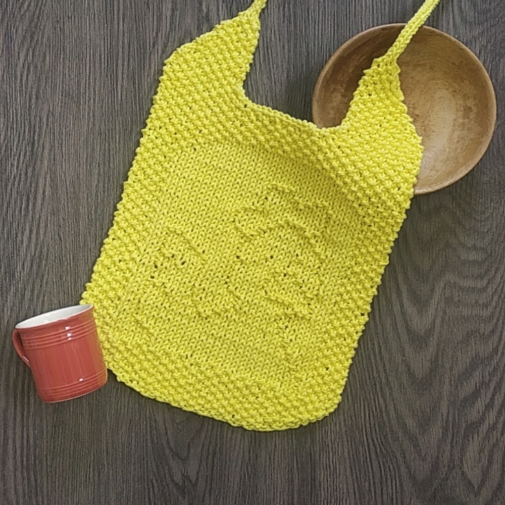 Hand Knit Chicken Baby Bib 🐔 💛